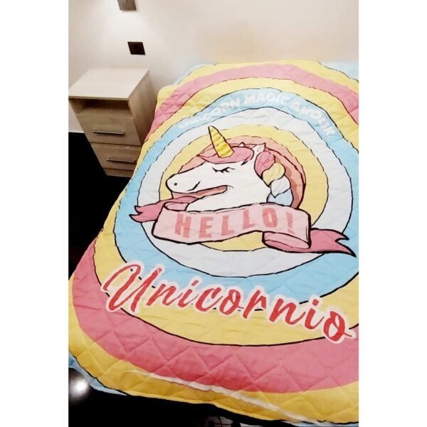 Cubre Cama Verano 1 plaza y media - Unicornio